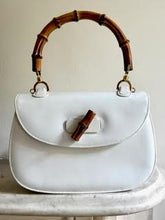 Load image into Gallery viewer, Gucci bag - Bamboo Top handle in White Calf with strap