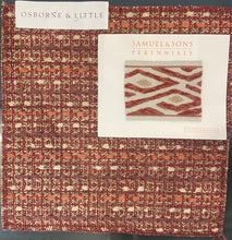 Load image into Gallery viewer, Luke Sofa // W: 89 in D: 37 in H: 36 in - Face Fabric: Osborne and Little Lavenham F7760-07 (25 yards); Tape Along Bottom of Skirt: Samuel and Sons Aspen Maze Border in Adobe BT-60019-07 9 Yards)