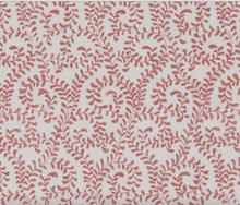 Load image into Gallery viewer, Guest Bedroom Drapery with Blackout Liner | Triple Window with Working Drapes | Face Fabric (15 yards): Jane Churchill, Millie, Red | Trim (6 yards): Samuel &amp; Sons, Aspen Ribbed Border, Poppy | Trim applied to leading edge, 1" inset