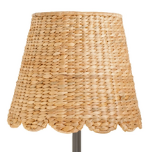Load image into Gallery viewer, Scalloped Water Hyacinth Woven Lampshade