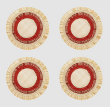 Load image into Gallery viewer, Ruffle Edge Straw Coasters | Set of Four
