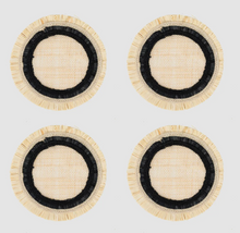 Load image into Gallery viewer, Ruffle Edge Straw Coasters | Set of Four