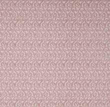 Load image into Gallery viewer, Guest Bedroom Roman Shade with Blackout Liner, Inside Mount | Face Fabric (3 yards): Jane Churchill, Millie, Red | Trim (5 yards): Samuel &amp; Sons, Aspen Ribbed Border, Poppy | Trim applied along all 3 sides, 1" inset